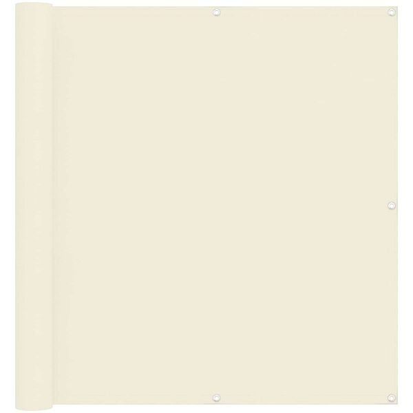 vidaXL Balkong Skjerm Krem 110 x 500 cm Oxford Stoff
