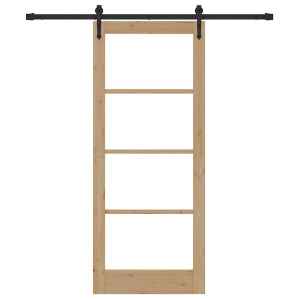 vidaXL Skyved&oslash;r Naturlig 83 x 202 cm Massivt furutre og glass