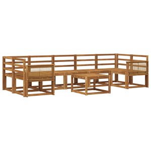 vidaXL Utend&oslash;rs sofa-sett 8 pcs Naturlig Solid akasietre