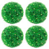 vidaXL Kunstige buksbomballer med LED-lys 4 stk gr&oslash;nn 12 cm