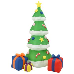 vidaXL Oppbl&aring;sbart juletre med LED innend&oslash;rs utend&oslash;rs 240 cm