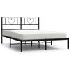 vidaXL Sengeramme i metall med hodegavl svart 160x200 cm