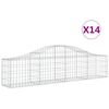 vidaXL Gabionkurver buede 14 stk 200x30x40/60 cm galvanisert jern