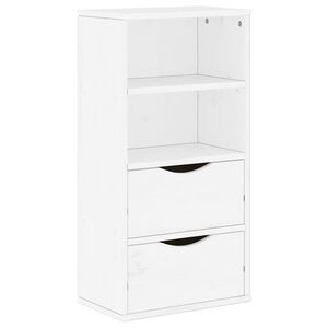 vidaXL Sideskap med skuffer ODDA hvit 40x24x79 cm heltre furu