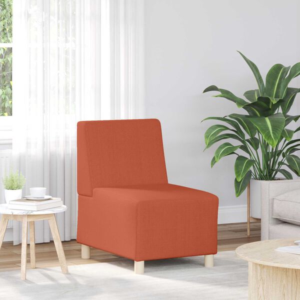vidaXL | Modul Sofa Enhet Armfri | Oransje 55 x 74 x 82 cm Kordfl&oslash;yel