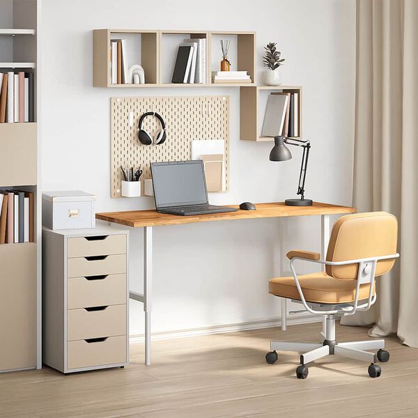 vidaXL Bordplate lysebrun 140x50x2,5 cm rektangul&aelig;r heltre eik