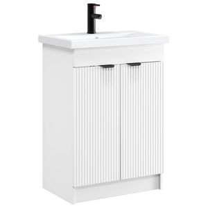 vidaXL Baderomsinnredningssett Hvit 78,5 x 37,5 x 81 cm Konstruert tre