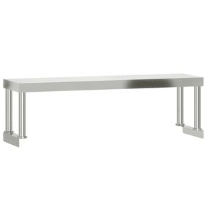 vidaXL Overhylle til matlagingsbord 110x30x35 cm rustfritt st&aring;l