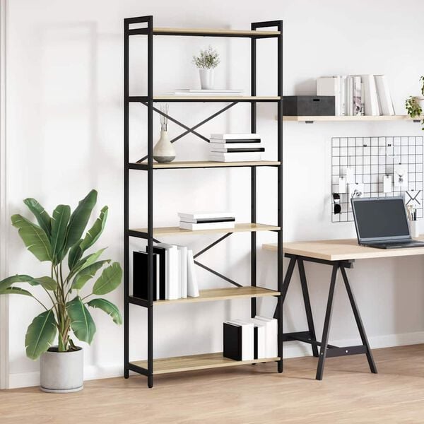 vidaXL Bokhylle Sonoma eik 40 x 30 x 85 cm Konstruert tre