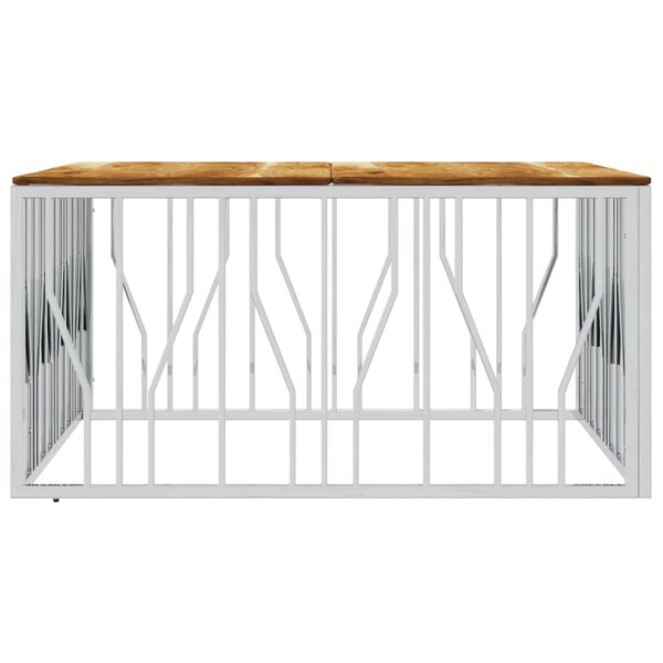 vidaXL Salongbord s&oslash;lv rustfritt st&aring;l og heltre akasie