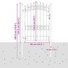 vidaXL Gjerdeport med spisser Gr&aring; 170 x 100 cm Pulverlakkert st&aring;l