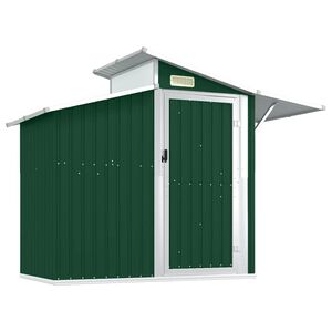 vidaXL Hageskur gr&oslash;nn 270x130x208,5 cm galvanisert st&aring;l