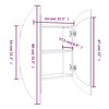 vidaXL Baderomsskap med rundt speil og LED svart 54x54x17,5 cm