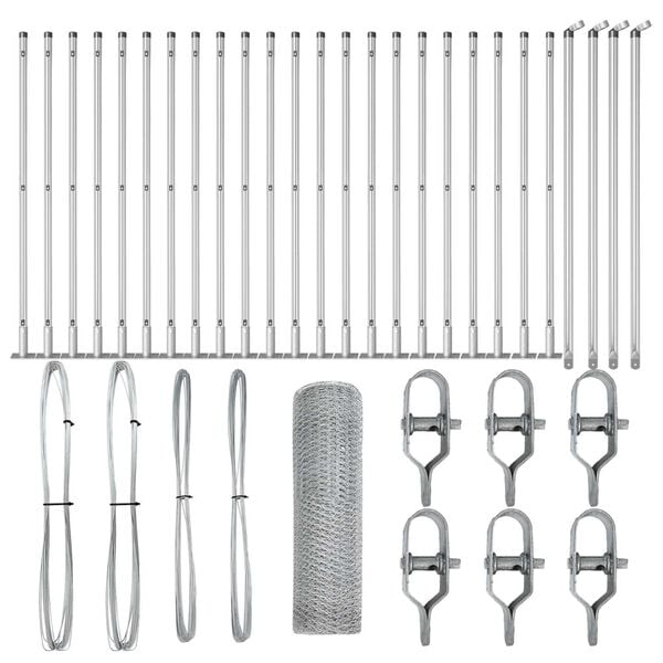 vidaXL Gjerdep&aring;le s&oslash;lv 50 x 0,6 m (13 mm netting) St&aring;l