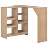 vidaXL Barbord med flyttbar hylle eik 138x39x110 cm