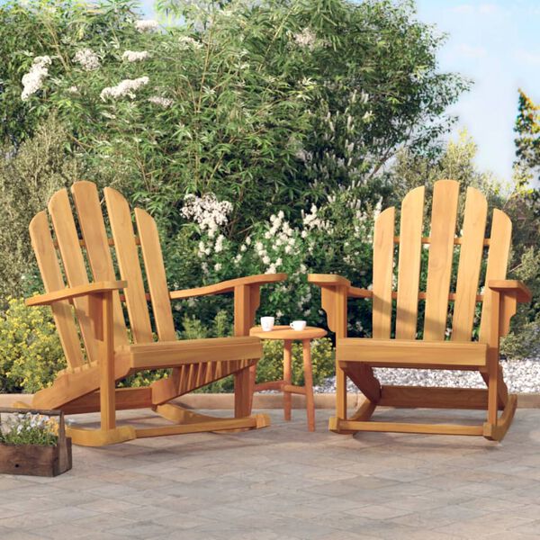vidaXL Adirondack gyngestoler 2 stk 79x100x103 cm heltre teak