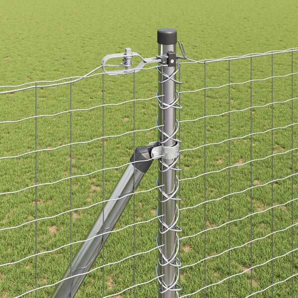 vidaXL Gjerdep&aring;le 52 pcs Gr&aring; 3,2 x 3,2 x 180 cm