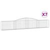 vidaXL Gabionkurver buede 7 stk 400x30x60/80 cm galvanisert jern