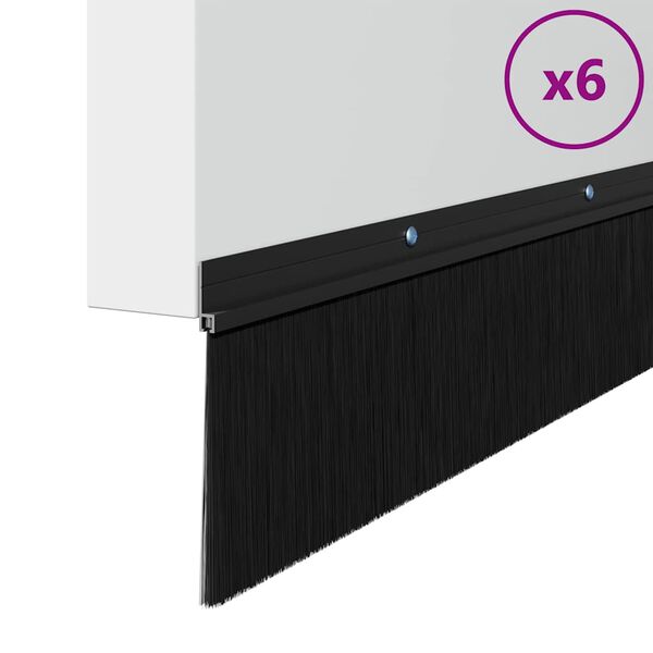 vidaXL Skru-p&aring; d&oslash;rb&oslash;rste tetninger 6 pcs Svart 100 cm