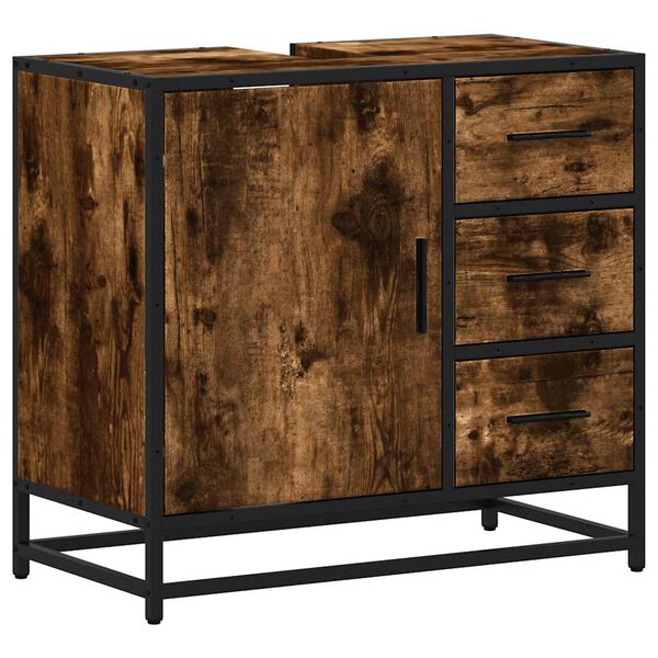 vidaXL Baderomsskap r&oslash;kt eik 65x33x60 cm konstruert tre