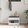 vidaXL Gangbenk Hvit 63 x 38 x 45 cm Konstruert treverk og stoff