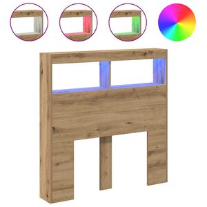 vidaXL Hodegavl skap med LED artisan eik 100x17x102 cm