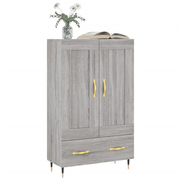 vidaXL Highboard gr&aring; sonoma 69,5x31x115 cm konstruert tre