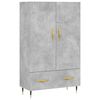 vidaXL Highboard betonggr&aring; 69,5x31x115 cm konstruert tre