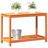 vidaXL Pottebord med hylle voksbrun 108x50x75 cm heltre furu
