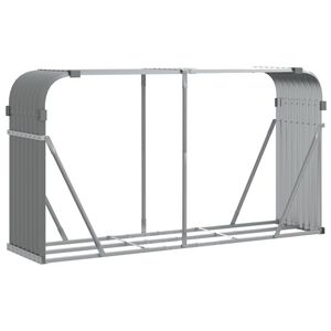 vidaXL Vedholder lysegr&aring; 180x45x100 cm galvanisert st&aring;l