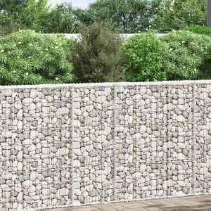 vidaXL Gabion h&oslash;ybed trapesform galvanisert st&aring;l 80x20x100 cm