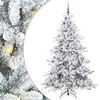 vidaXL Kunstig sammensatt juletre med 300 LED Hvit 180 cm PVC og st&aring;l