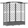 vidaXL Hevet Bed med Trellis og Tak Lysegr&aring; 163 x 40 x 126 cm PP