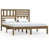 vidaXL Sengeramme honningbrun heltre furu 150x200 cm King Size