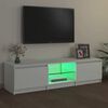 vidaXL TV-benk med LED-lys hvit 140x40x36 cm