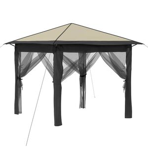 vidaXL Gazebo med 4 sidevegger 2,6 x 2,6 m Krem og Antrasitt