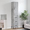 vidaXL Highboard betonggr&aring; 34,5x34x180 cm konstruert tre