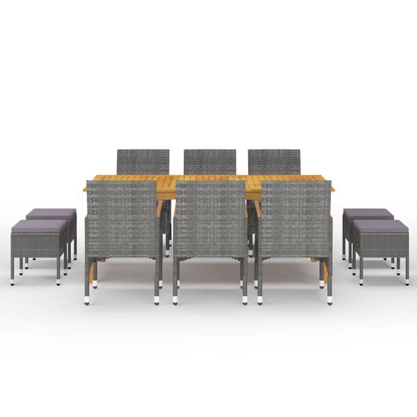 vidaXL Utend&oslash;rs spisestue 11 deler gr&aring;