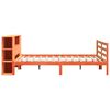 vidaXL Seng med bokhylle uten madrass voksbrun 200x200 cm heltre furu