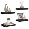 vidaXL Flytende vegghyller 4 stk svart 40x23x3,8 cm MDF