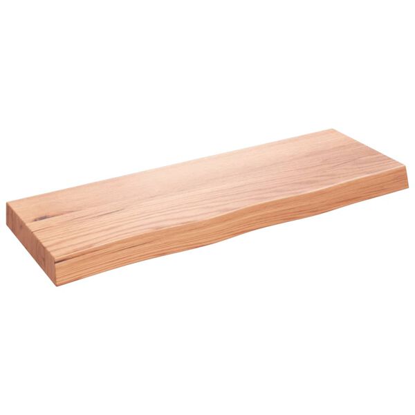 vidaXL Benkeplate til bad lysebrun 80x30x(2-6) cm behandlet heltre