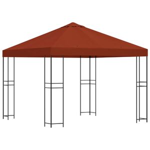 vidaXL Paviljong 3 x 3 m Terrakotta Polyester og st&aring;l 190 gsm