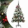 vidaXL Kunstig juletre Gr&oslash;nn og hvit 150 cm PVC og Metall og Plast