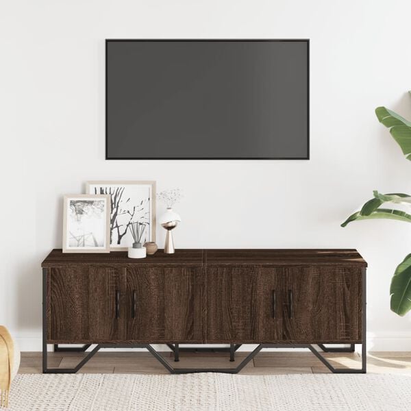 vidaXL TV-benk brun eik 122x34x41 cm konstruert tre