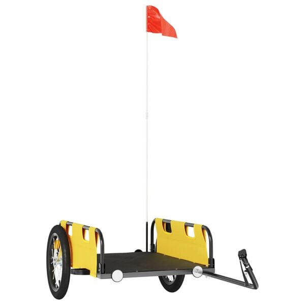 vidaXL Sykkelhenger gul oxfordstoff og jern