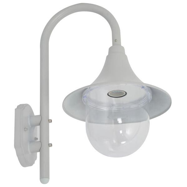 vidaXL Utendørs vegglampe E27 42 cm aluminium hvit