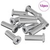 vidaXL L&aring;semutter 12 stk. s&oslash;lv M6 x 25 mm St&aring;l