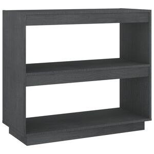 vidaXL Bokhylle gr&aring; 80x35x71 cm heltre furu