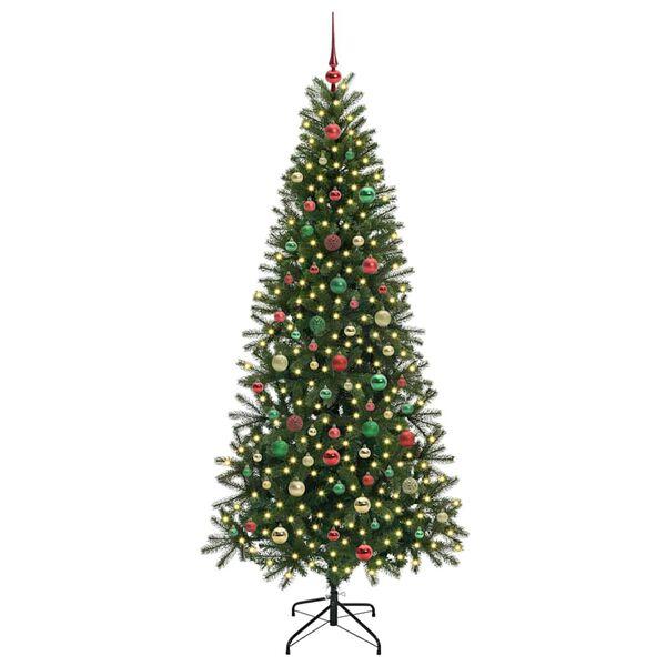 vidaXL Kunstig juletre med 300 LED med stativ gr&oslash;nn 180 cm PE og PVC