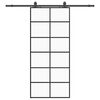 vidaXL Skyved&oslash;r med monteringssett svart 90x205 cm ESG-glass